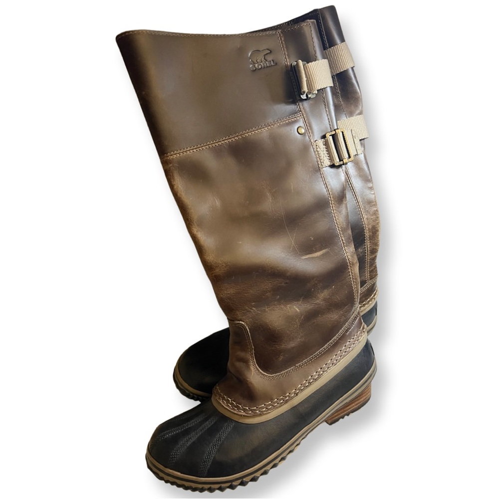 Sorel Leather Riding Boots (black & brown) WATERPROOF - USED